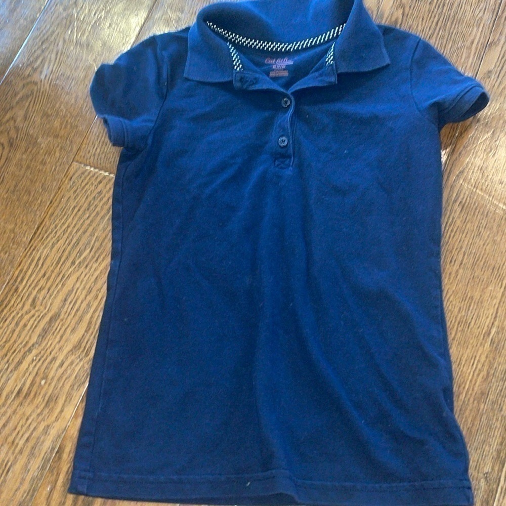 EUC Cat & Jack School Uniform Navy Blue Polo Size Medium 7/8 - Picture 1 of 3